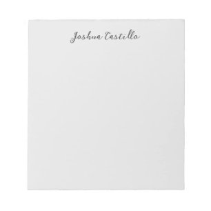 Kalligrafie Einfach Grau Professionell Name Notizblock