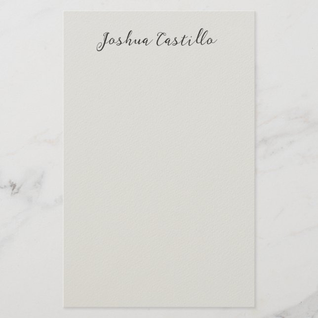 Kalligrafie Einfach Grau Professioneller Name Briefpapier (Vorderseite)