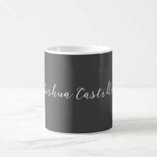 Kalligrafie Einfach Grau Professioneller Name Kaffeetasse