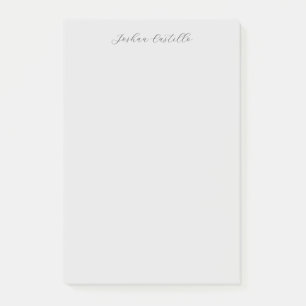 Kalligrafie Einfach Grau Professioneller Name Post-it Klebezettel