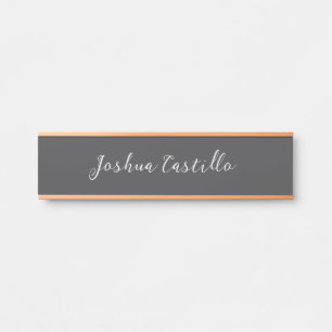 Kalligrafie Einfach Grau Professioneller Name Türschild