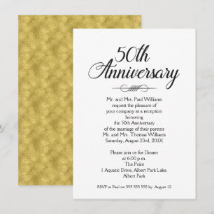 Kalligrafie-Einladung zum 50. Hochzeitstag Einladung