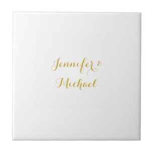 Kalligrafie Elegant Anpassbar Editierbarer Name Fliese