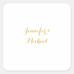 Kalligrafie Elegant Anpassbar Editierbarer Name Quadratischer Aufkleber