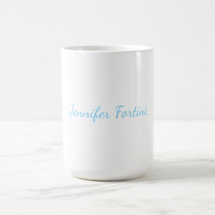 Kalligrafie Elegant Blau & Weiß Schlicht Einfach Kaffeetasse