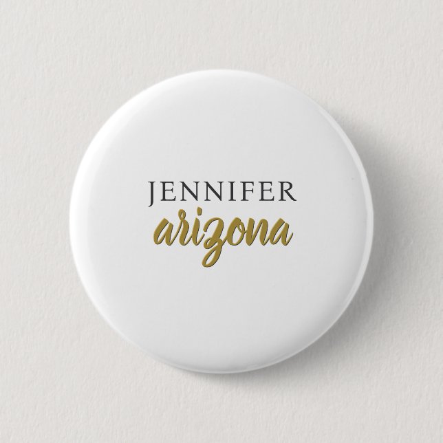 Kalligrafie Elegant Einfach Eigener Name Button (Vorderseite)