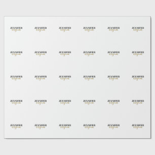 Kalligrafie Elegant Einfach Namen hinzufügen Geschenkpapier