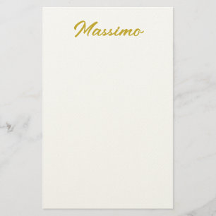 Kalligrafie Elegant Gold Weiß Schlicht Einfacher N Briefpapier