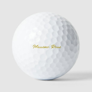 Kalligrafie Elegant Gold Weiß Schlicht Einfacher N Golfball