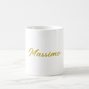 Kalligrafie Elegant Gold Weiß Schlicht Einfacher N Kaffeetasse