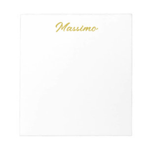 Kalligrafie Elegant Gold Weiß Schlicht Einfacher N Notizblock