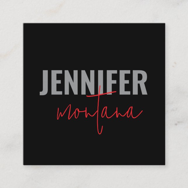 Kalligrafie Elegant Schlicht Name hinzufügen Begleitkarte (Vorderseite)