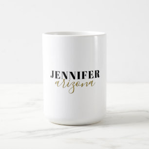 Kalligrafie Elegant Schlicht Name hinzufügen Kaffeetasse