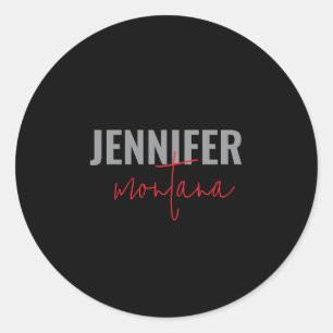 Kalligrafie Elegant Schlicht Name hinzufügen Runder Aufkleber