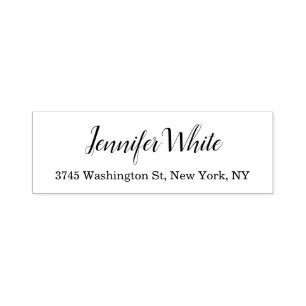 Kalligrafie Elegant Schwarz-Weiß Klassisch Permastempel