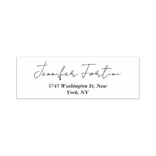 Kalligrafie Elegant Schwarz & Weiß Schlicht Einfac Permastempel