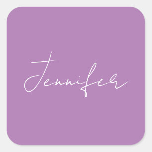 Kalligrafie Elegante Lavender Schlicht Einfache Be Quadratischer Aufkleber
