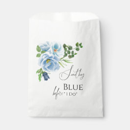 Kalligrafie Etwas Blue Floral Brautparty Geschenktütchen