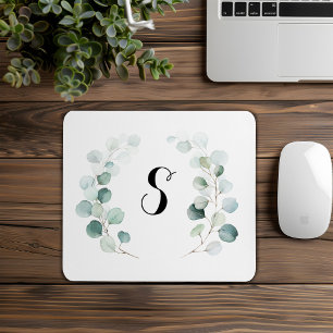 Kalligrafie Eucalyptus Foliage Monogram Einfach Mousepad