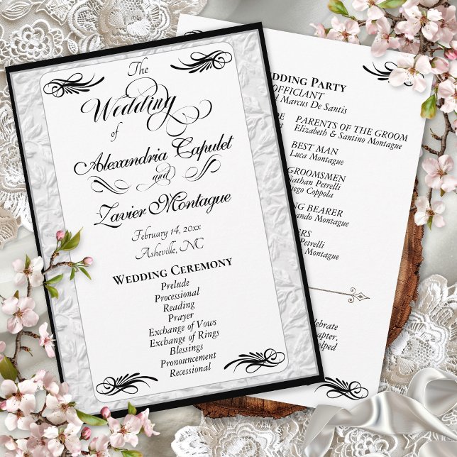 Kalligrafie & Faux-Prägung - Hochzeit Programm (Von Creator hochgeladen)
