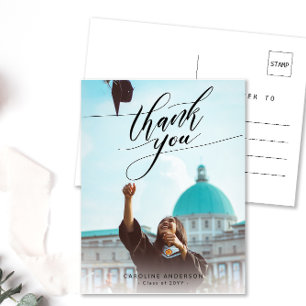 Kalligrafie Foto Abschluss Blanko Dankeschön  Postkarte