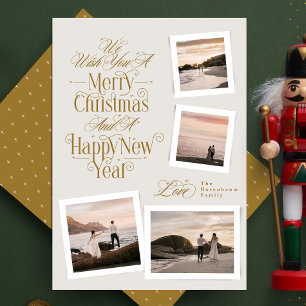 Kalligrafie-Foto-Collage Neujahr Frohe Weihnachten