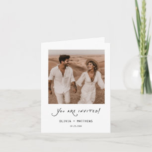 Kalligrafie-Foto-Hochzeit Moderne Minimalistische  Einladung