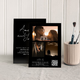 Kalligrafie-FotoCollage mit QR-Code in Einladung