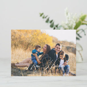 Kalligrafie Frohe Feiertage Fotokarte Einladung