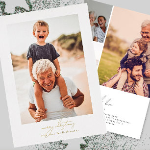Kalligrafie Frohe Weihnachten Familien-Multi-Fot Folien Feiertagskarte