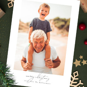 Kalligrafie Frohe Weihnachten Familienfoto-Colla
