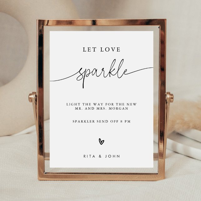 Kalligrafie Gelassen Liebe Sparkle Signing Wedding Poster (Von Creator hochgeladen)