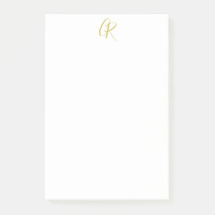 Kalligrafie Goldfarbene Monogramm Moderne Minimali Post-it Klebezettel