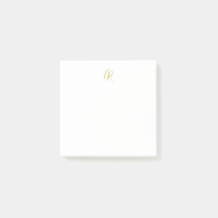 Kalligrafie Goldfarbene Monogramm Moderne Minimali Post-it Klebezettel