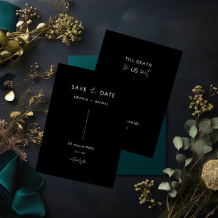 Kalligrafie Gothic Wedding Black Save the Date Einladung