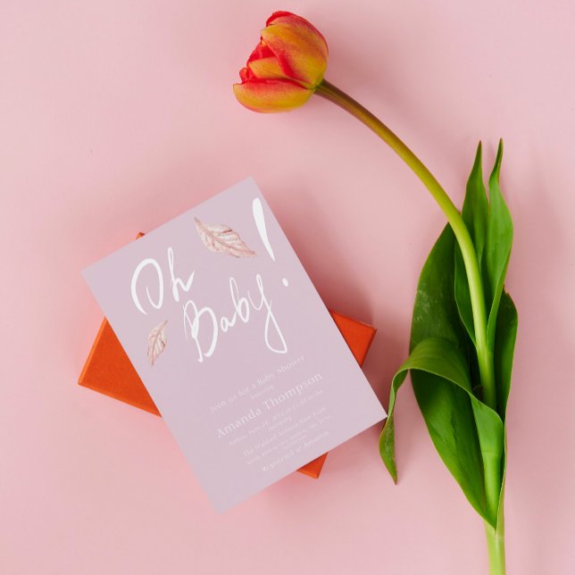 Kalligrafie Handgeschriebenes Pink Girl Oh Baby Du Einladung (Von Creator hochgeladen)