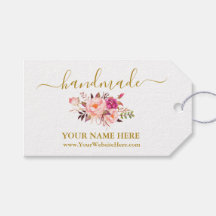 Kalligrafie Handmade Watercolor Pink Floral Gold
