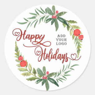 Kalligrafie Happy Holidays Logo Runder Aufkleber
