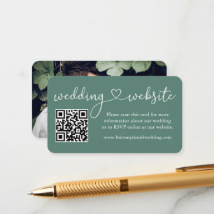 Kalligrafie Herz Eukalyptus Green Wedding Web QR Begleitkarte