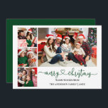 Kalligrafie Herz Grün Weihnachten 4 Fotos<br><div class="desc">Moderne Kalligraphie Herzschrift Weihnachten 4 Foto Weihnachtskarte - Grün</div>