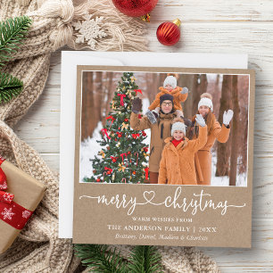 Kalligrafie Herz Skript Christmas Kraft Square Feiertagskarte