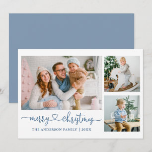 Kalligrafie Herzensschrift Christmas Blue 3 Foto Feiertagskarte