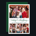 Kalligrafie Herzensschrift Weihnachten 4 Foto Grün<br><div class="desc">Moderne Kalligraphie Herzschrift Weihnachten 4 Foto Weihnachtskarte - Grün</div>