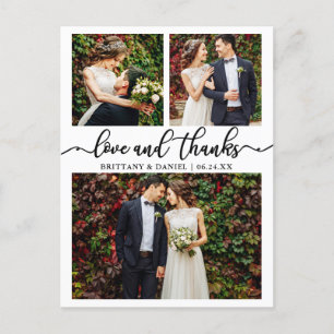 Kalligrafie-Hochzeitscollage 3 Foto Danke Postkarte