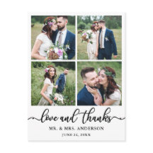 Kalligrafie-Hochzeitscollage 4 Foto Danke