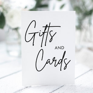 Kalligrafie-Hochzeitskarten und Geschenke Sockelschild