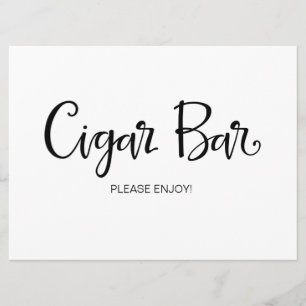 Kalligrafie   Hochzeitsschild "Cigar Bar" Einladung