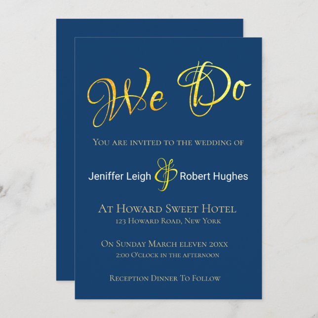 Kalligrafie-Imitate - Einladung zur Hochzeitsfeier (Vorne/Hinten)