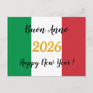 Kalligrafie Italienische Flagge 2026 Postkarte