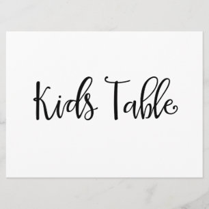 Kalligrafie   "Kids Table" Hochzeitszeichen Einladung